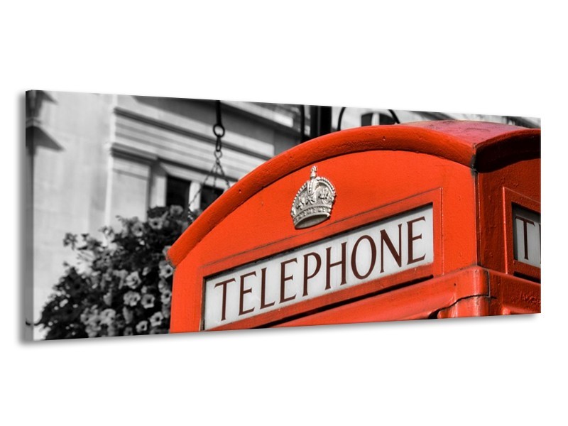 Glas schilderij Engeland | Zwart, Wit, Rood | 145x58cm 1Luik