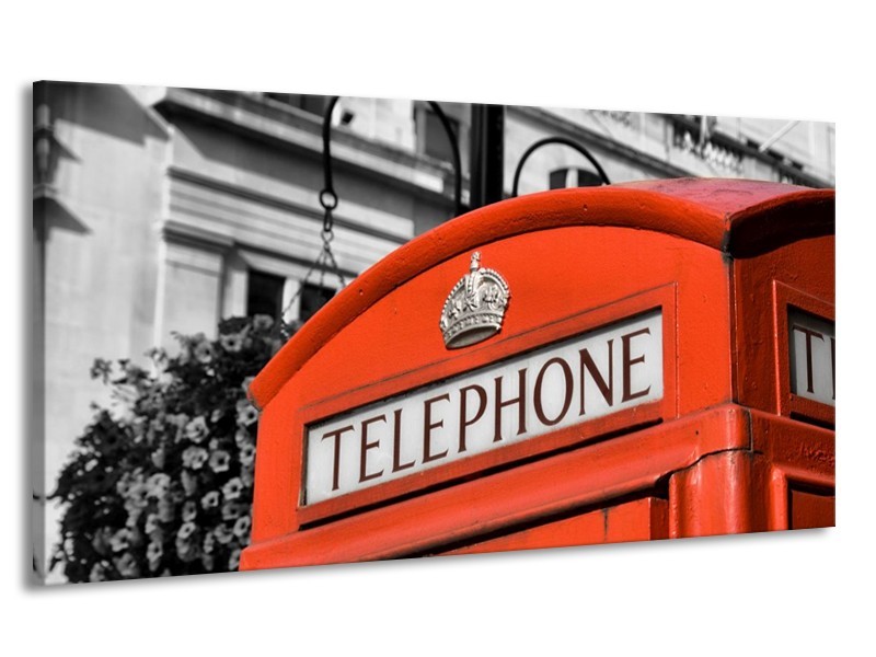 Canvas schilderij Engeland | Zwart, Wit, Rood | 170x90cm 1Luik