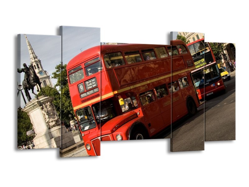 Glas schilderij Engeland | Zwart, Wit, Rood | 120x65cm 5Luik