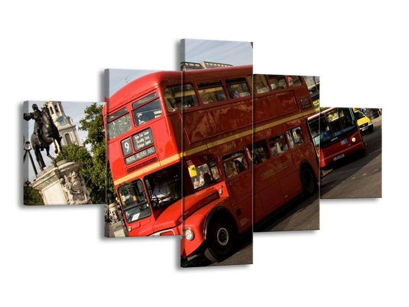 Glas schilderij Engeland | Zwart, Wit, Rood | 125x70cm 5Luik