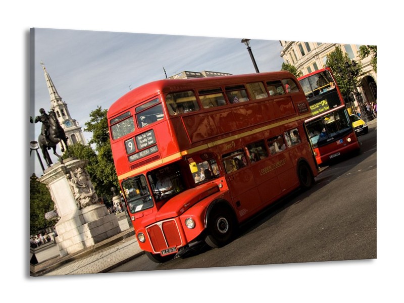 Glas schilderij Engeland | Zwart, Wit, Rood | 140x90cm 1Luik