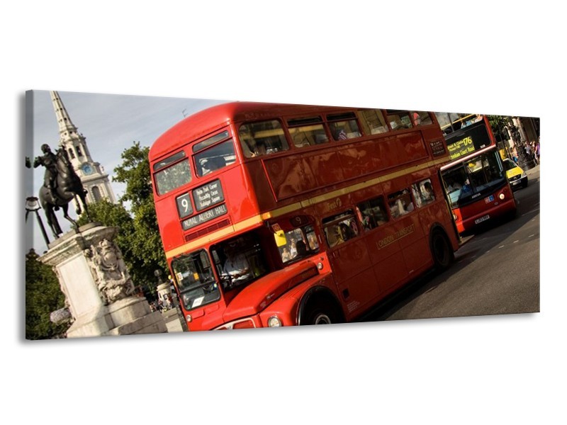 Glas schilderij Engeland | Zwart, Wit, Rood | 145x58cm 1Luik