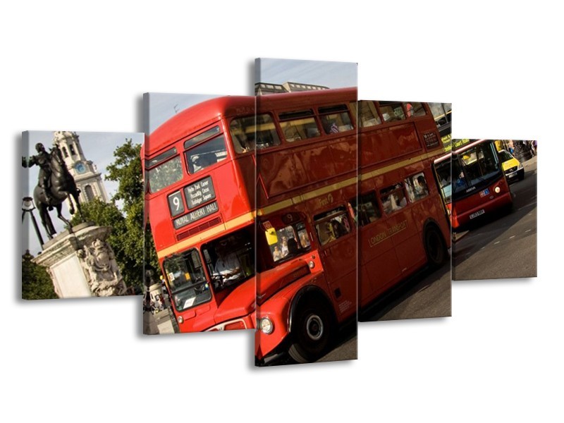 Glas schilderij Engeland | Zwart, Wit, Rood | 150x80cm 5Luik