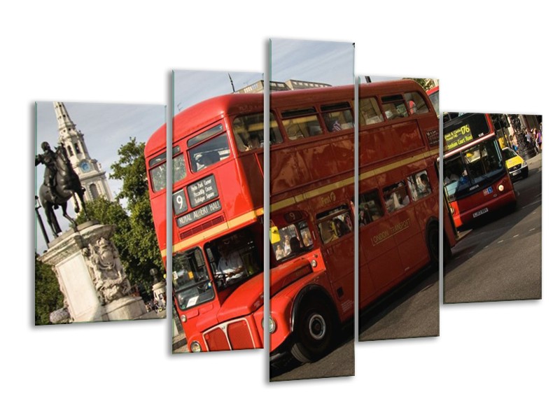 Glas schilderij Engeland | Zwart, Wit, Rood | 170x100cm 5Luik