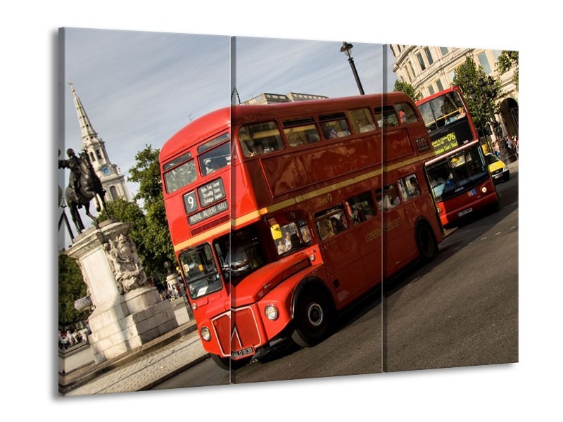 Glas schilderij Engeland | Zwart, Wit, Rood | 90x60cm 3Luik