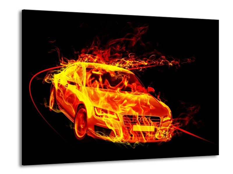 Glas schilderij Audi | Geel, Goud, Oranje | 100x70cm 1Luik