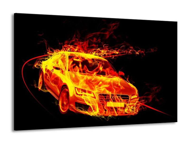 Glas schilderij Audi | Geel, Goud, Oranje | 140x90cm 1Luik