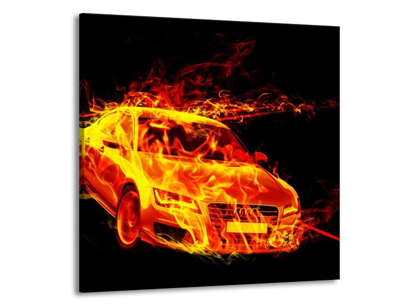 Glas schilderij Audi | Geel, Goud, Oranje | 70x70cm 1Luik