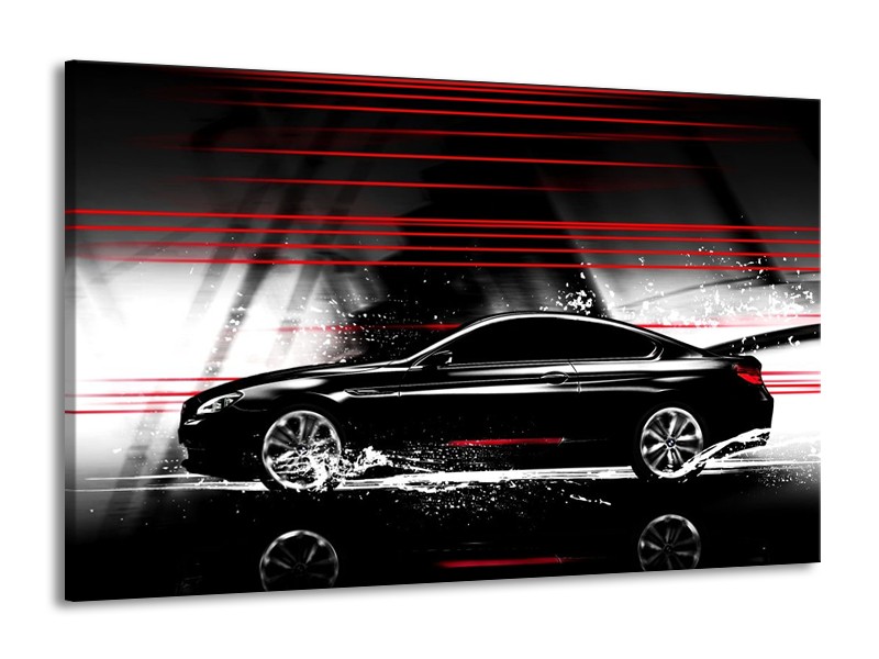 Glas schilderij Auto | Zwart, Rood, Grijs | 140x90cm 1Luik