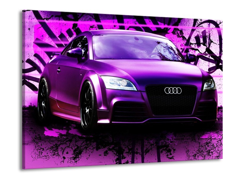 Canvas schilderij Audi | Paars, Zwart, Wit | 100x70cm 1Luik