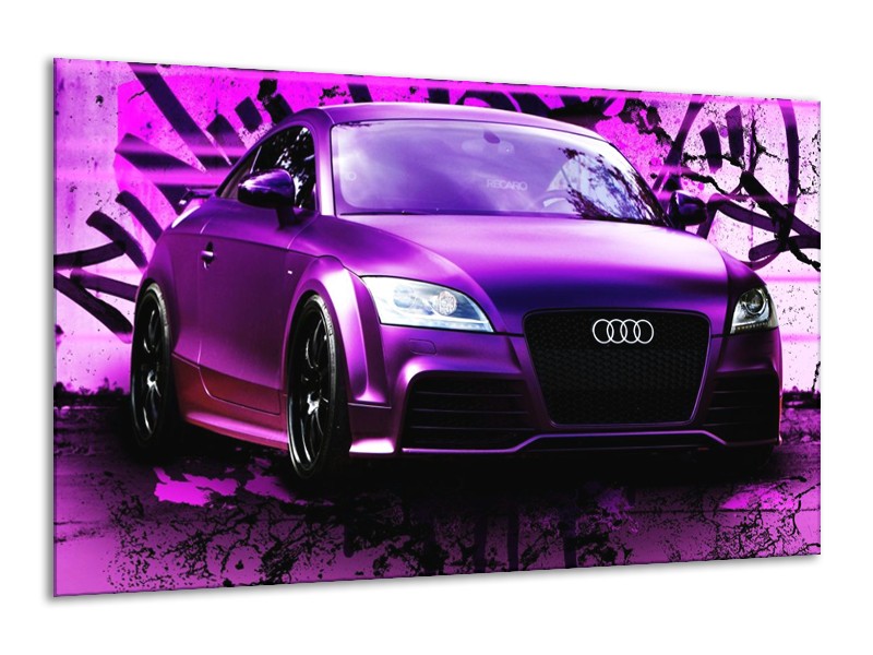 Glas schilderij Audi | Paars, Zwart, Wit | 120x70cm 1Luik