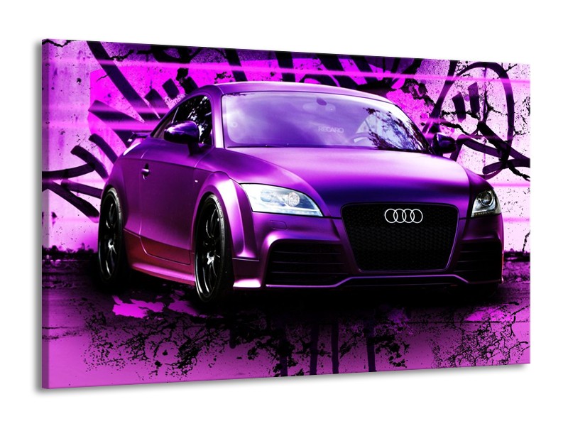 Glas schilderij Audi | Paars, Zwart, Wit | 140x90cm 1Luik