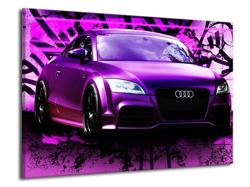 Glas schilderij Audi | Paars, Zwart, Wit | 70x50cm 1Luik