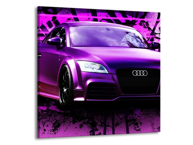 Glas schilderij Audi | Paars, Zwart, Wit | 70x70cm 1Luik