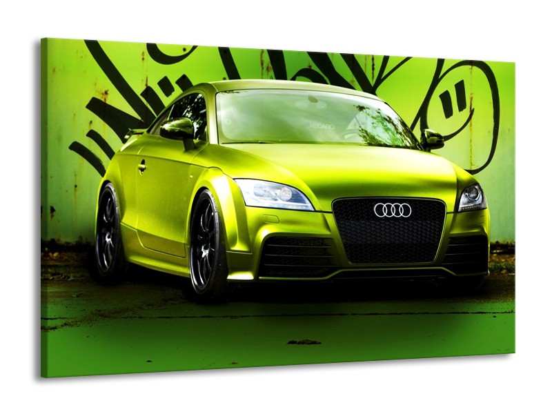 Glas schilderij Audi | Groen, Zwart | 140x90cm 1Luik