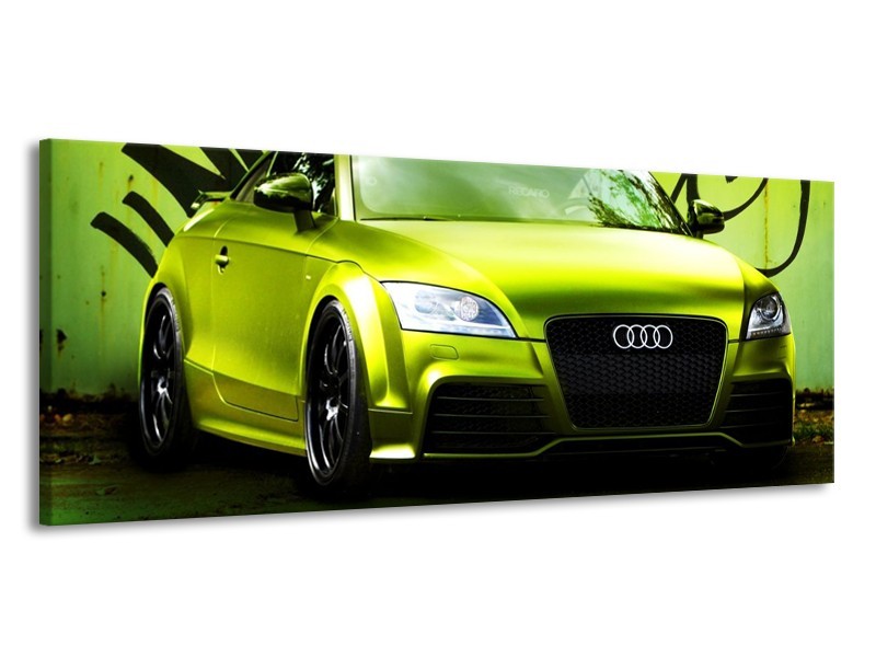 Glas schilderij Audi | Groen, Zwart | 145x58cm 1Luik