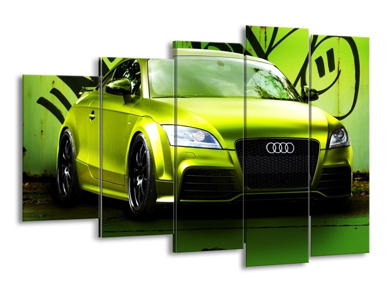 Glas schilderij Audi | Groen, Zwart | 150x100cm 5Luik