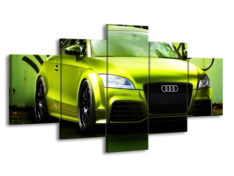 Glas schilderij Audi | Groen, Zwart | 150x80cm 5Luik