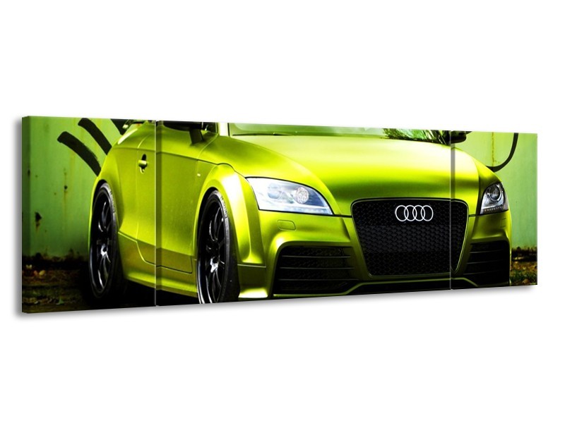 Glas schilderij Audi | Groen, Zwart | 170x50cm 3Luik