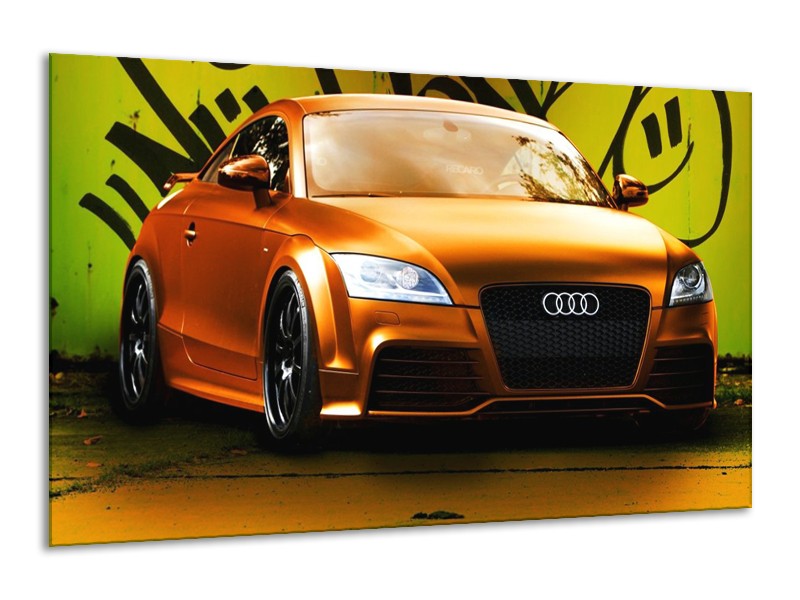 Glas schilderij Audi | Bruin, Groen, Zwart | 120x70cm 1Luik