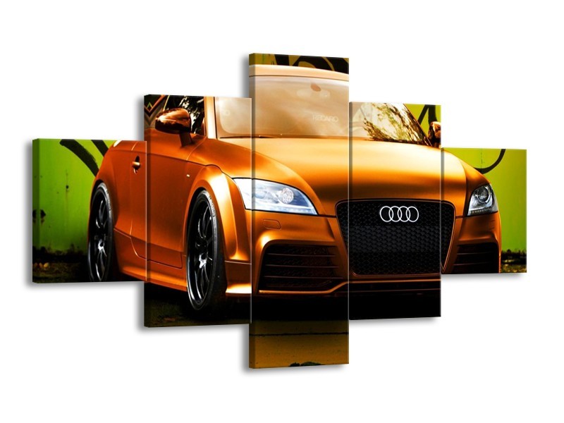 Glas schilderij Audi | Bruin, Groen, Zwart | 125x70cm 5Luik