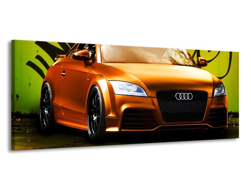 Glas schilderij Audi | Bruin, Groen, Zwart | 145x58cm 1Luik