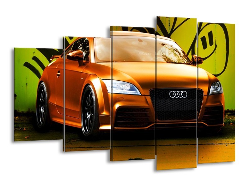 Glas schilderij Audi | Bruin, Groen, Zwart | 150x100cm 5Luik