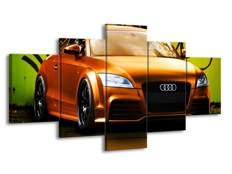 Glas schilderij Audi | Bruin, Groen, Zwart | 150x80cm 5Luik