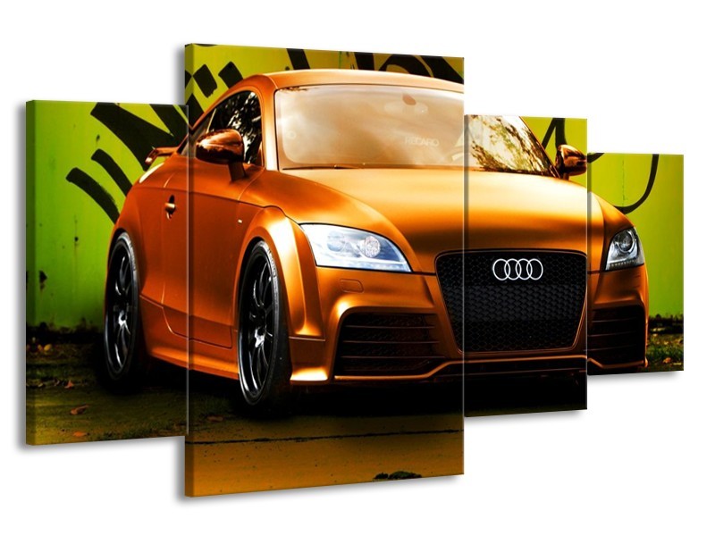 Glas schilderij Audi | Bruin, Groen, Zwart | 160x90cm 4Luik