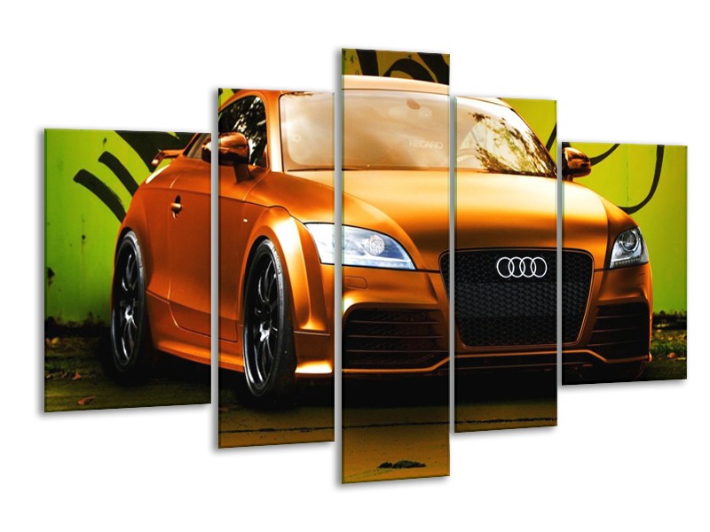 Glas schilderij Audi | Bruin, Groen, Zwart | 170x100cm 5Luik