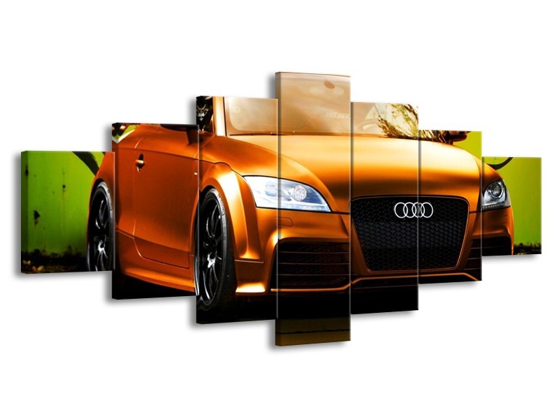 Glas schilderij Audi | Bruin, Groen, Zwart | 210x100cm 7Luik