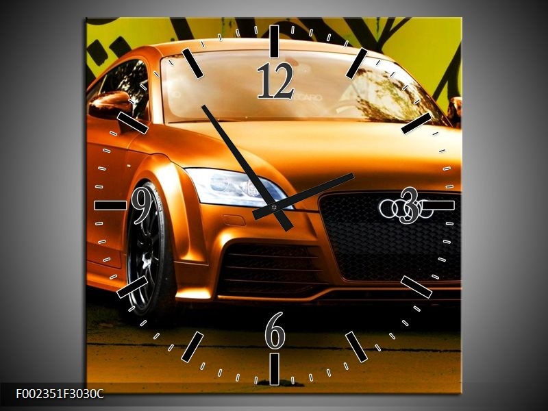 Klok schilderij Audi | Bruin, Groen, Zwart | 30x30cm 1Luik