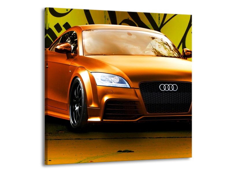 Glas schilderij Audi | Bruin, Groen, Zwart | 50x50cm 1Luik