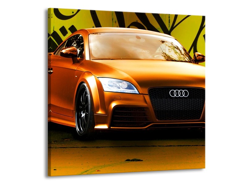 Glas schilderij Audi | Bruin, Groen, Zwart | 70x70cm 1Luik