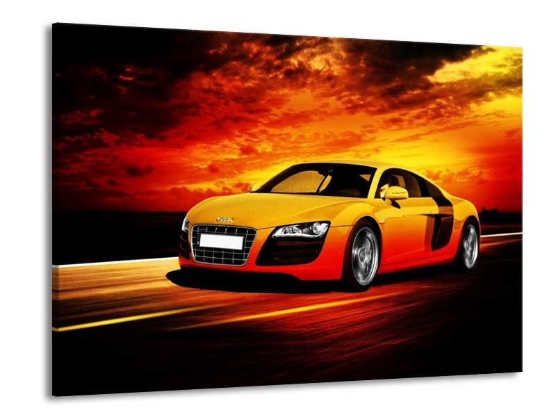 Canvas schilderij Audi | Geel, Oranje, Zwart | 100x70cm 1Luik