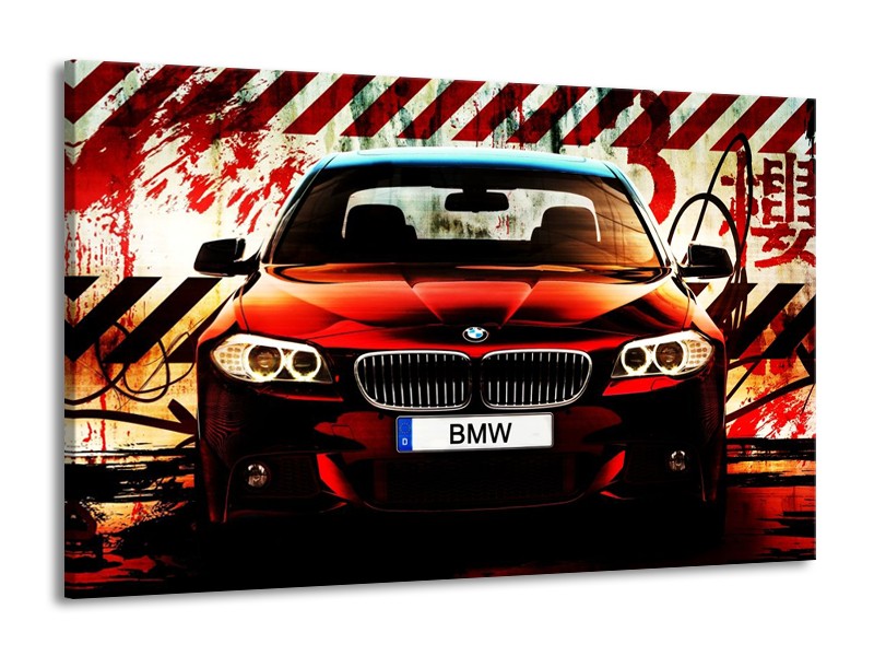 Glas schilderij BMW | Zwart, Rood, Wit | 140x90cm 1Luik