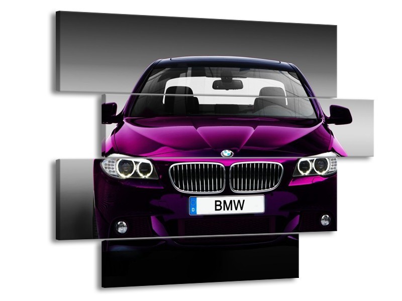 Glas schilderij BMW | Paars, Grijs | 115x85cm 4Luik