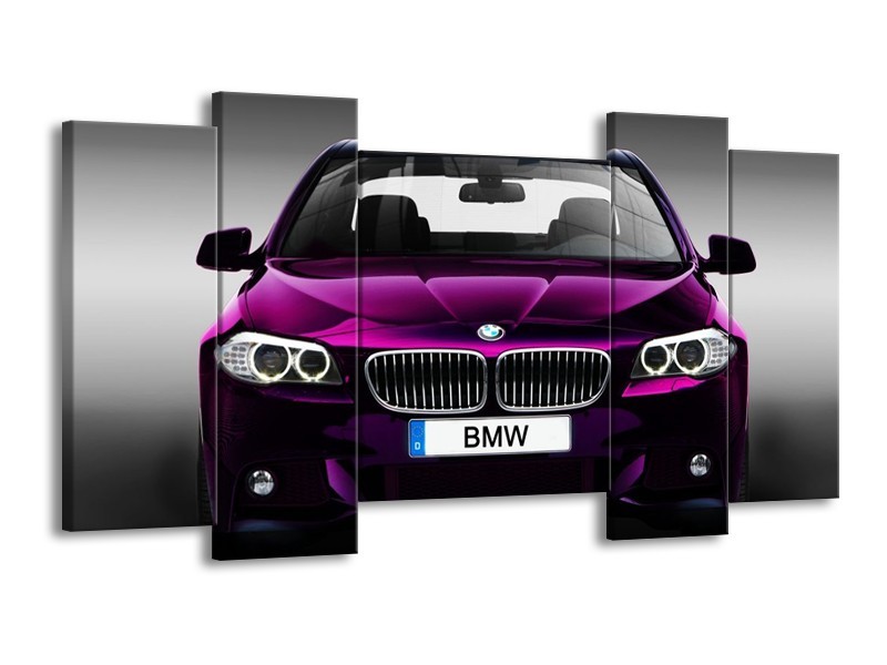 Glas schilderij BMW | Paars, Grijs | 120x65cm 5Luik