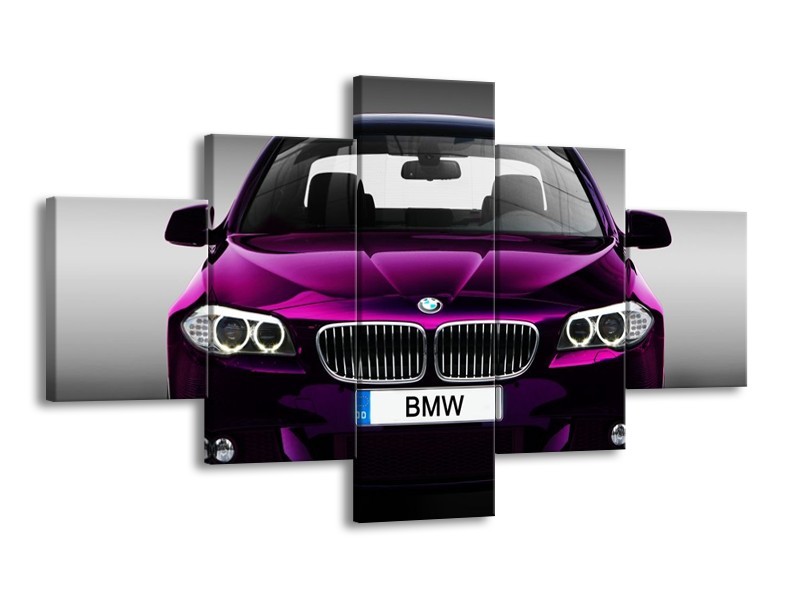 Glas schilderij BMW | Paars, Grijs | 125x70cm 5Luik