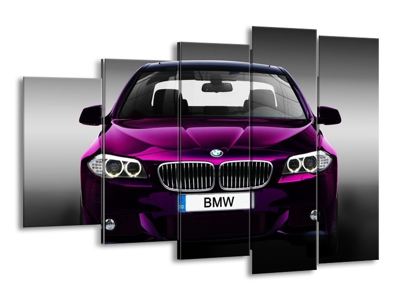Glas schilderij BMW | Paars, Grijs | 150x100cm 5Luik