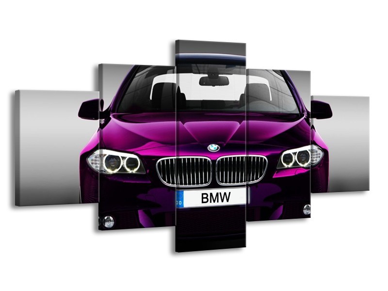 Glas schilderij BMW | Paars, Grijs | 150x80cm 5Luik