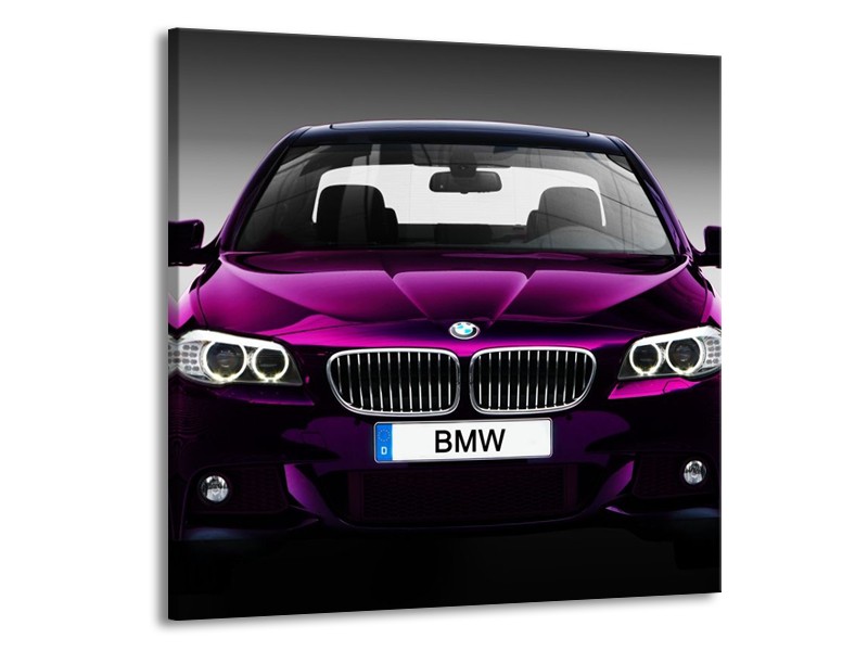Glas schilderij BMW | Paars, Grijs | 70x70cm 1Luik