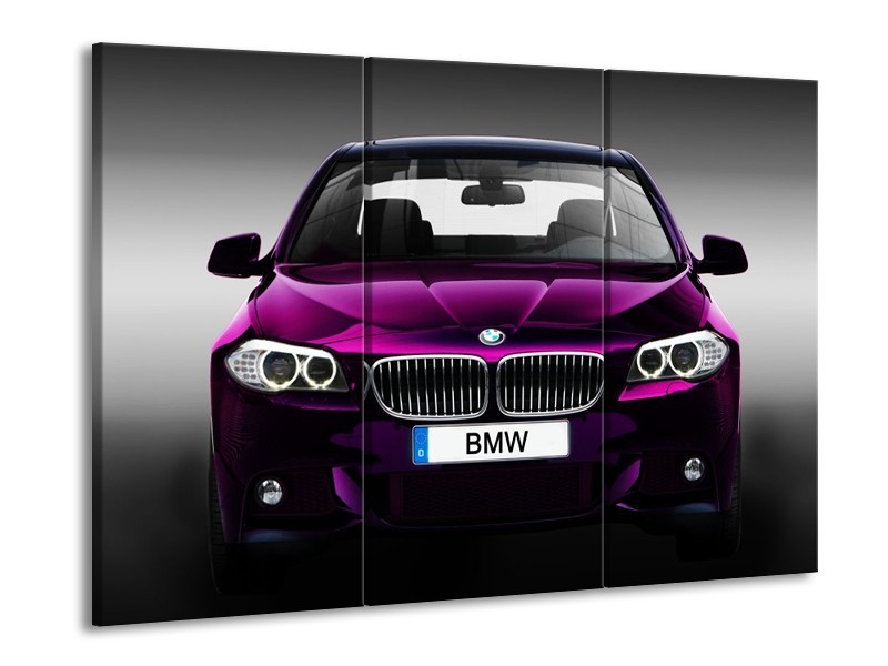 Glas schilderij BMW | Paars, Grijs | 90x60cm 3Luik