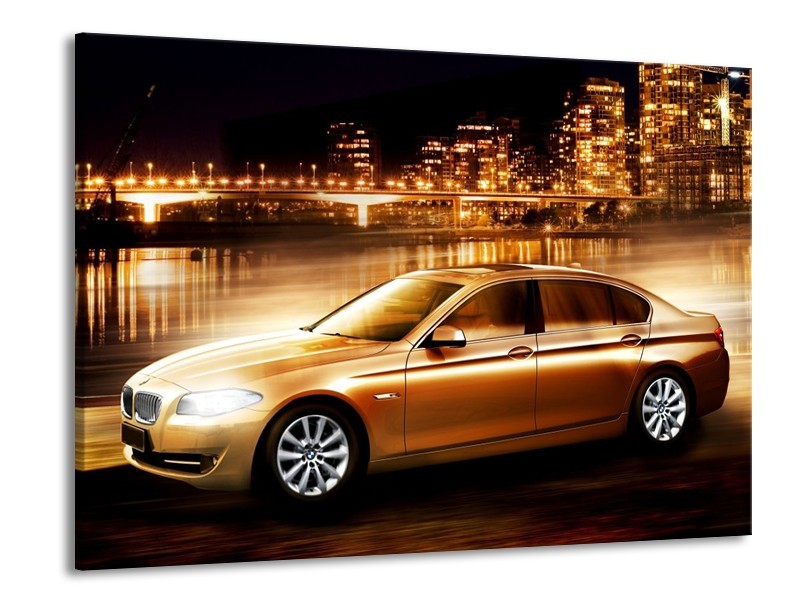 Glas schilderij BMW | Geel, Goud, Zwart | 100x70cm 1Luik