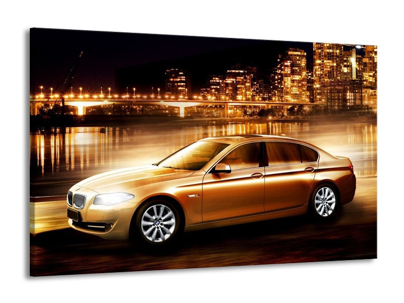 Glas schilderij BMW | Geel, Goud, Zwart | 140x90cm 1Luik