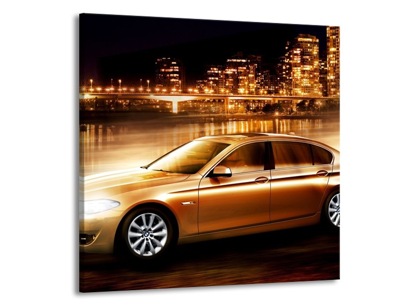 Glas schilderij BMW | Geel, Goud, Zwart | 70x70cm 1Luik