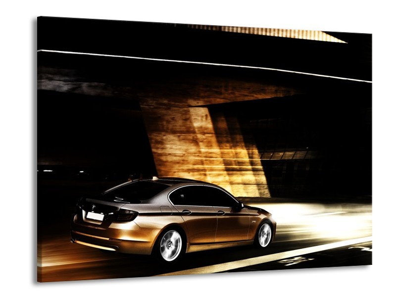 Glas schilderij BMW | Zwart, Goud, Wit | 100x70cm 1Luik