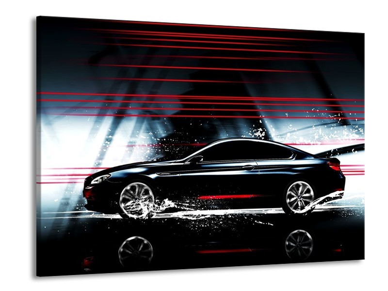 Glas schilderij Auto | Rood, Zwart, Grijs | 100x70cm 1Luik