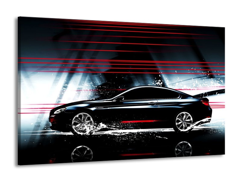 Glas schilderij Auto | Rood, Zwart, Grijs | 140x90cm 1Luik