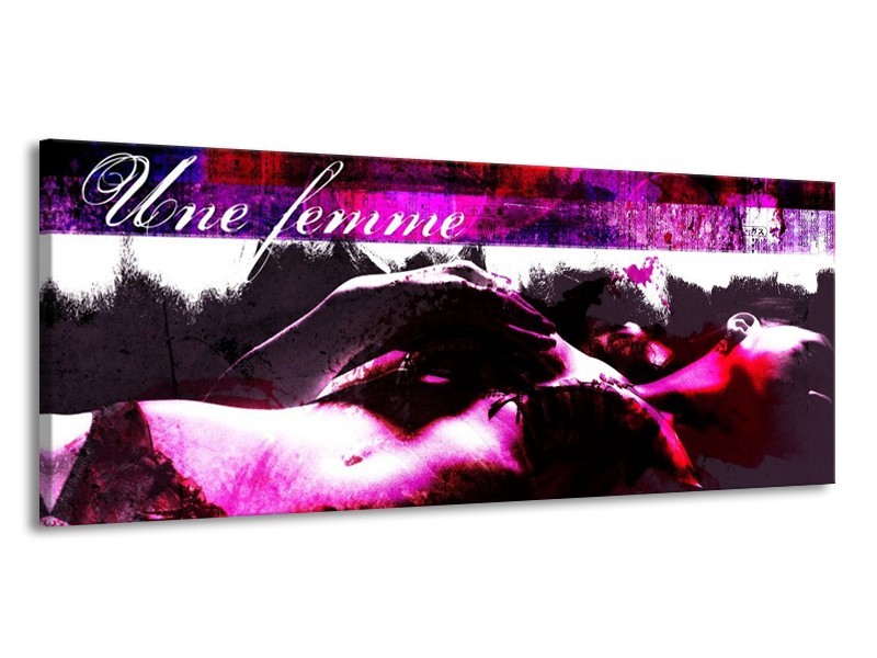 Canvas schilderij Lichaam | Paars, Wit, Zwart | 145x58cm 1Luik